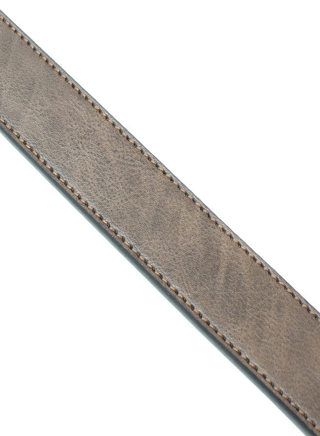 BC Belts حزام نسائي رفيع من الجلد من بي سي بيلتس، بنقشة عتيقة مميزة، عرضه 1.25 بوصة، مزود بأزرار كبس (بني داكن - صغير) - Image 5